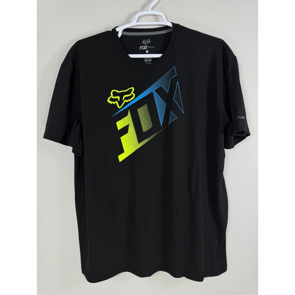 Fox Racing Graphic T-Shirt Mens XXL Black Wicking Moto Racing BMX Streetwear